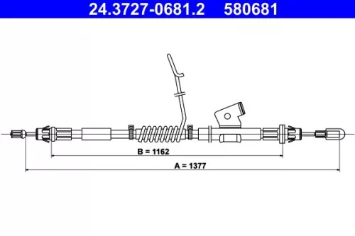 Kabeltrek, parkeerrem ATE 24.3727-0681.2)