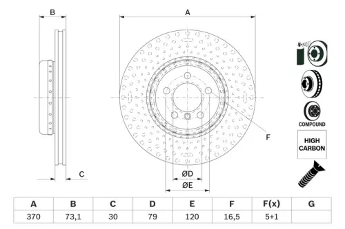Remschijf BOSCH 0 986 479 E21)