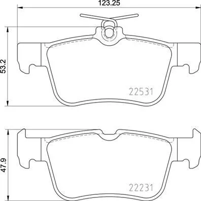 Brake Pad Set, disc brake BREMBO P 24 175)