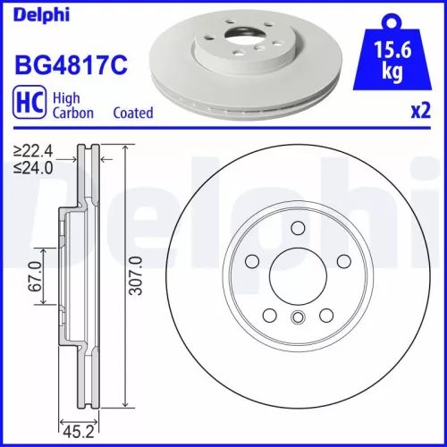 Remschijf DELPHI BG4817C)
