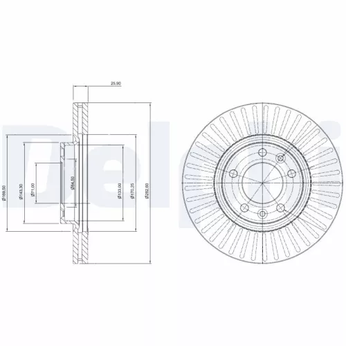 Brake Disc DELPHI BG3835C)