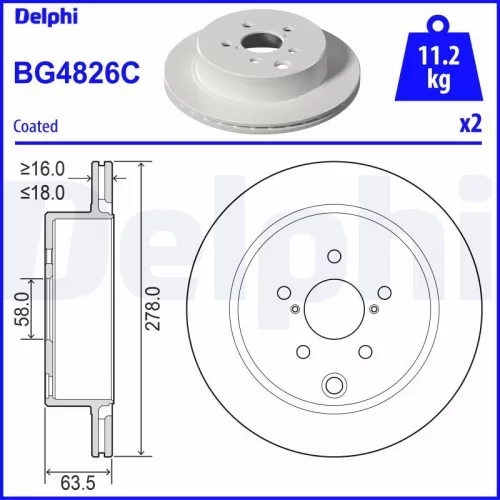Remschijf DELPHI BG4826C)