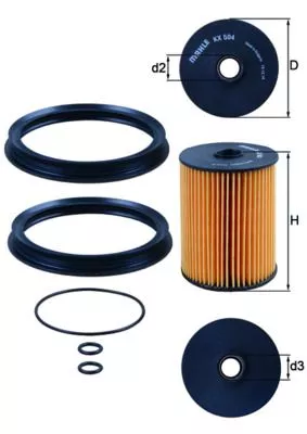 Brandstoffilter KNECHT KX 504D)