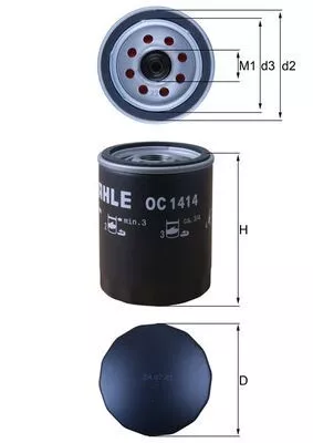 Oliefilter KNECHT OC 1414)