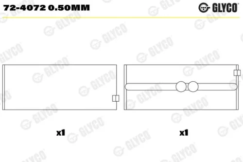 Crankshaft Bearing GLYCO 72-4072 0.50mm)