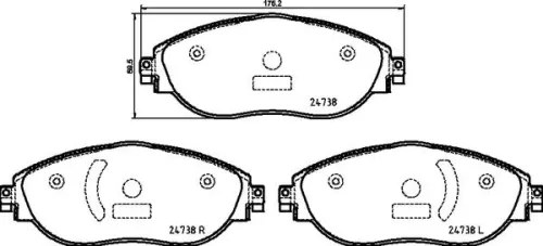 Brake Pad Set, disc brake BREMBO P 85 166)