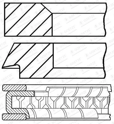 Zuigerveerenset GOETZE ENGINE 08-424800-10)