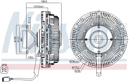 Koppeling, radiateurventilator NISSENS 86243)