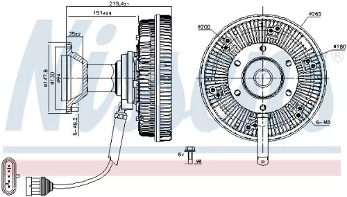 Koppeling, radiateurventilator NISSENS 86242)