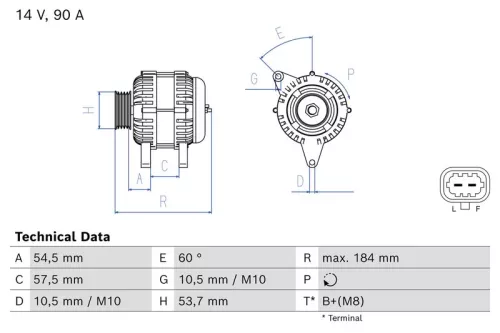 Alternator BOSCH 0 986 083 810)
