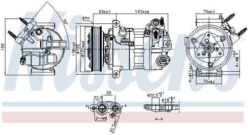 Compressor, air conditioning NISSENS 890594)