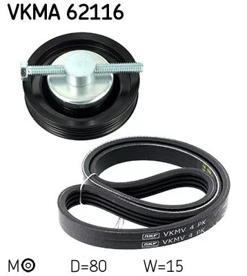 V-ribbed Belt Set SKF VKMA 62116)