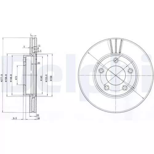 Brake Disc DELPHI BG3927)