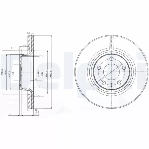 Remschijf DELPHI BG3942)