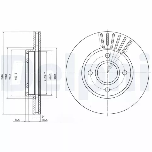 Remschijf DELPHI BG2699)