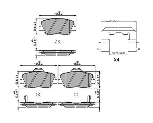Brake Pad Set, disc brake FERODO FDB4396)