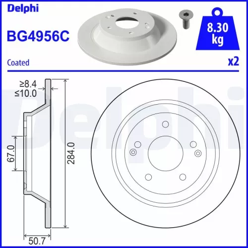 Remschijf DELPHI BG4956C)