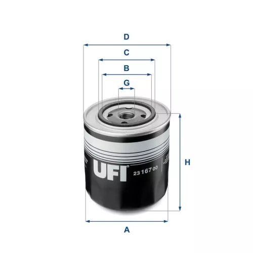 Oil Filter UFI 23.167.00)