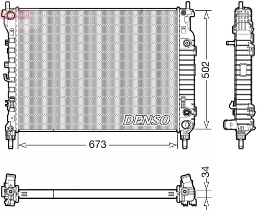 Radiator, motorkoeling DENSO DRM20124)