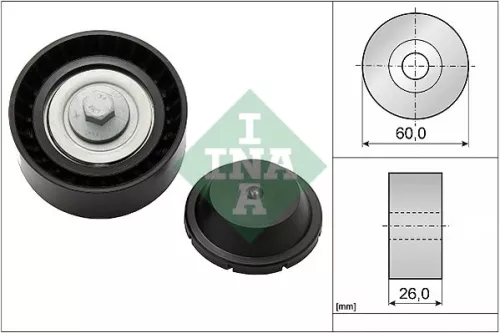 Ombuigings-/geleidingspoelie, V-geribbelde riem Schaeffler INA 532 0824 10)