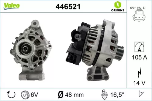 Alternator VALEO 446521)