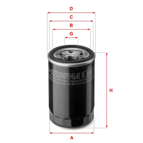 Oliefilter SOFIMA S 3596 R)
