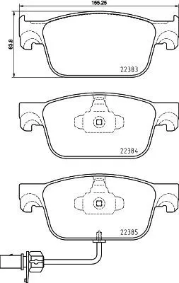 Brake Pad Set, disc brake BREMBO P 85 153)