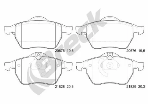 Brake Pad Set, disc brake BRECK 21829 00 701 00)