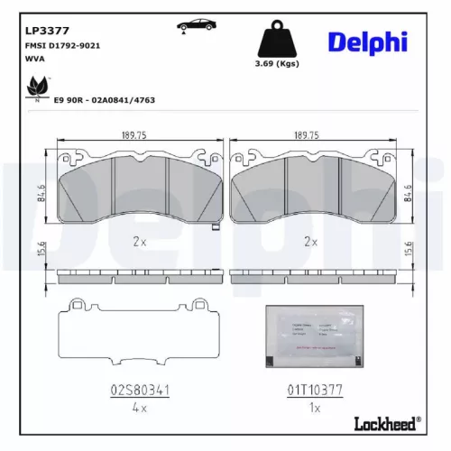 Remblokkenset, schijfrem DELPHI LP3377)