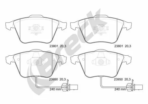 Brake Pad Set, disc brake BRECK 23950 00 552 10)