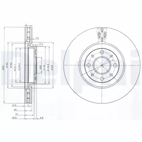 Remschijf DELPHI BG3699)