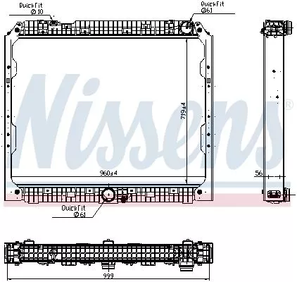 Radiator, engine cooling NISSENS 627002)