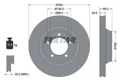 Remschijf TEXTAR 92287805)