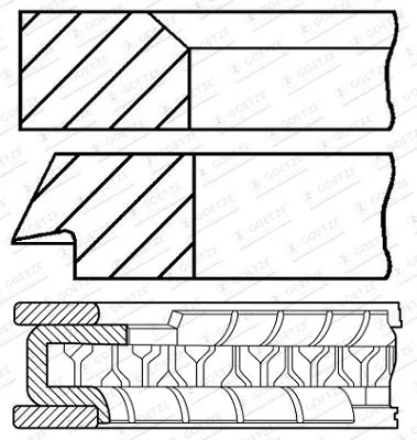 Zuigerveerenset GOETZE ENGINE 08-446600-00)