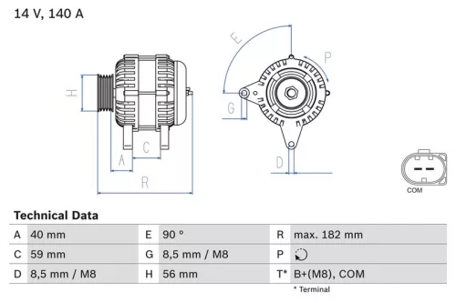 Alternator BOSCH 0 986 081 180)