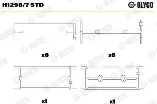 Krukaslager GLYCO H1298/7 STD)