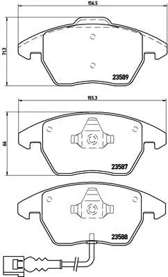Brake Pad Set, disc brake BREMBO P 85 075X)