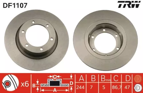 Remschijf TRW DF1107)