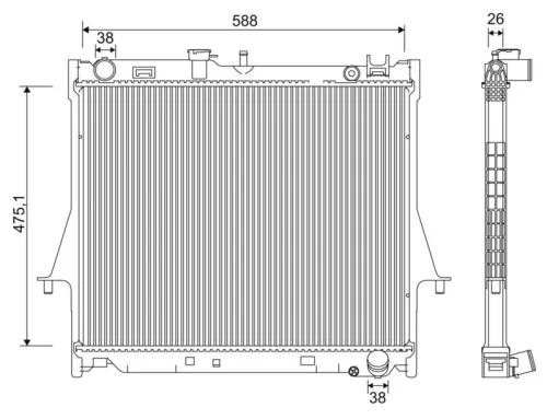 Radiator, motorkoeling VALEO 701231)