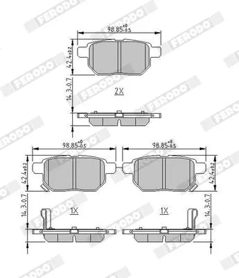 Brake Pad Set, disc brake FERODO FDB4335)