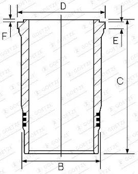 Cylinder Liner GOETZE ENGINE 14-450630-00)
