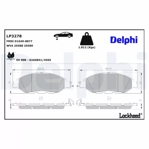 Remblokkenset, schijfrem DELPHI LP3278)