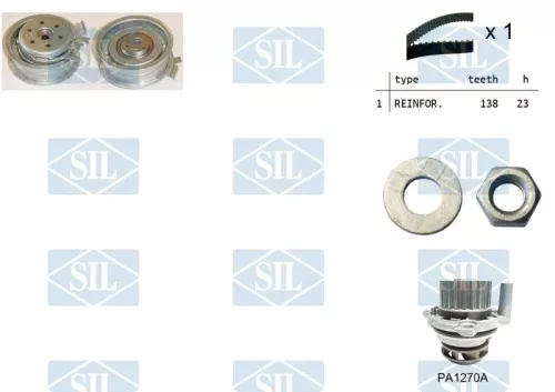 Water Pump & Timing Belt Kit Saleri SIL K1PA1270A)