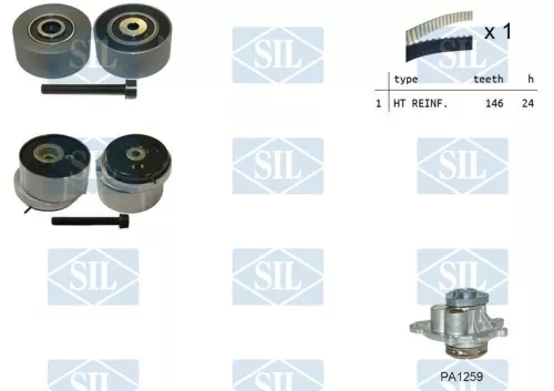 Water Pump & Timing Belt Kit Saleri SIL K1PA1259)