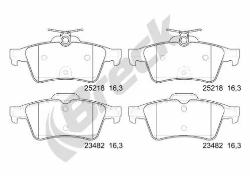 Brake Pad Set, disc brake BRECK 25218 00 702 00)