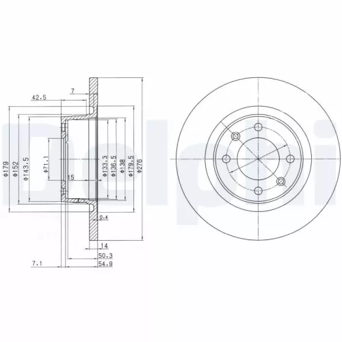 Remschijf DELPHI BG3621)