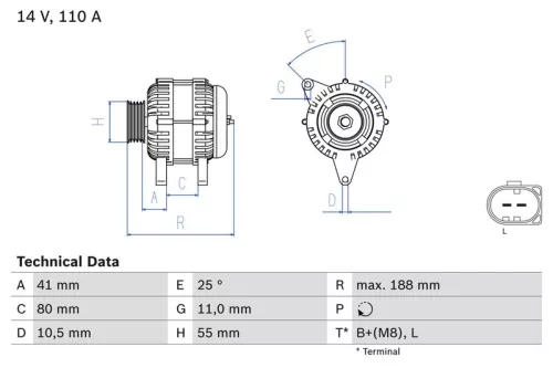 Alternator BOSCH 0 986 046 060)