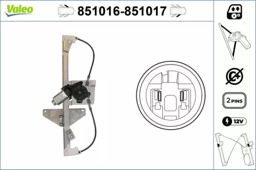 Raammechanisme VALEO 851016)
