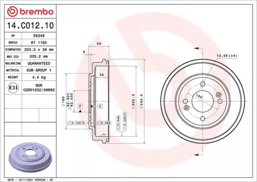 Remtrommel BREMBO 14.C012.10)