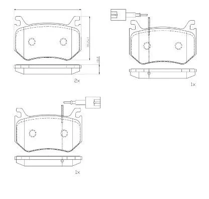 Remblokkenset, schijfrem BREMBO P 23 184)